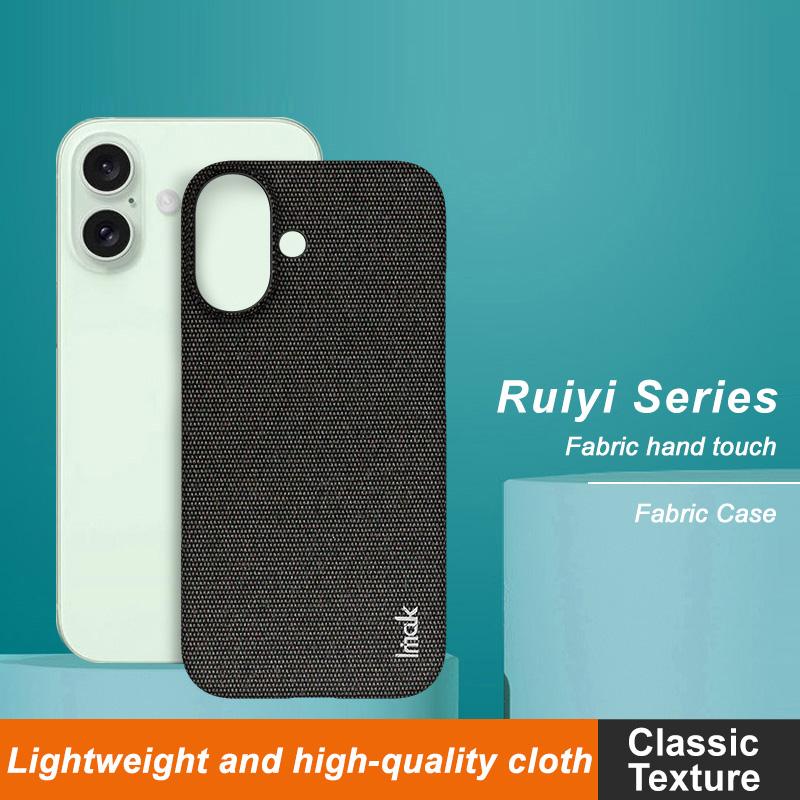 IMAK Ruiyi Serie für iPhone 16 Hülle Stofftextur Leder+PC Handy-Rückseite