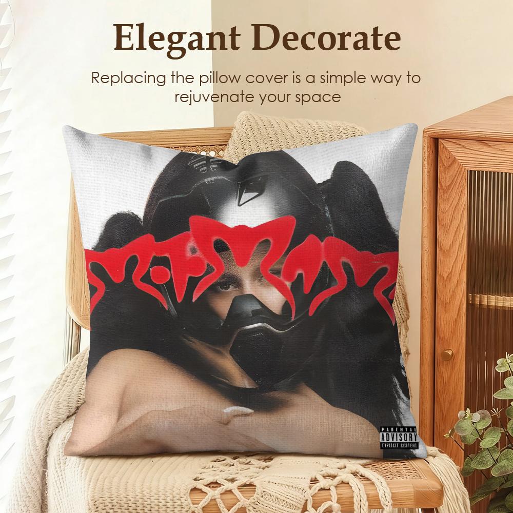 Popular Singer RRosalia Cushion Cover Natural Linen Organic Fabric DoubleSided Printing Sofa Home Decor Gift Pillow Case