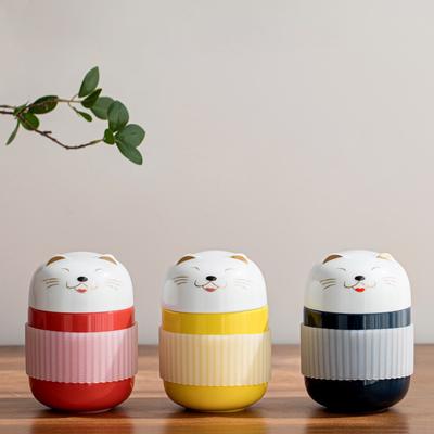 330ml Přenosný úložný keramický rychlovarný hrnek Japonský styl hrnek Čajová souprava