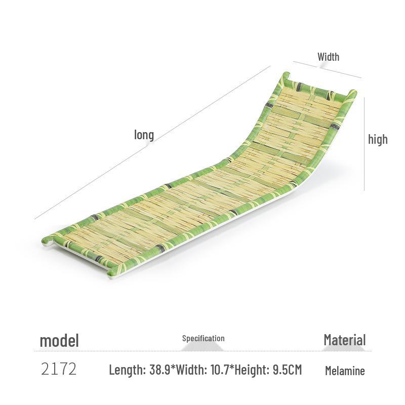 Kreative Melamin-Platte im Bambus-Web-Stil für Hot Pot, Grill und Dessert-Servieren