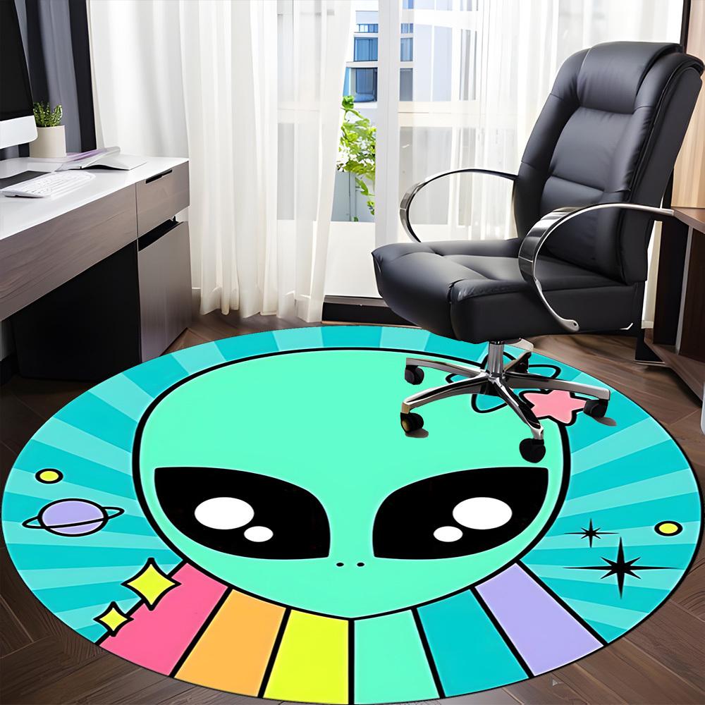 1PC Alien Sticker Chair Carpet for Office, Indoor Non-Slip Washable Carpet, Soft Comfortable Mat For Office Room yy250930169