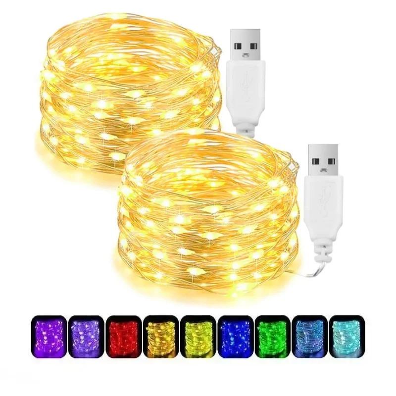 10M/20M Waterproof 8Modes USB Copper Wire LED String Fairy Light With 13Key Remote For Xmas Party Christmas Decoration  Year