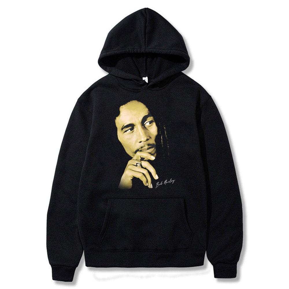 

Classic Vintage Rapper Bob Marley Big Face Graphics Hoodie Bob Marley Anniversary Album Print Hoodies Men Hip Hop Black Clothing 3XL