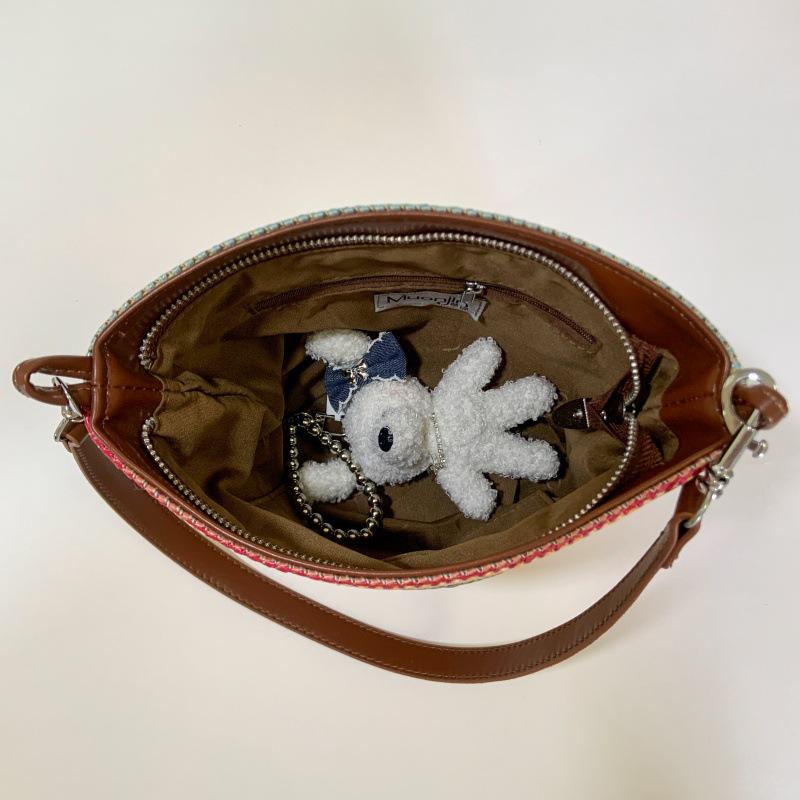 2025 Autumn Women's Fashion Colorful Woven Crossbody Handbag