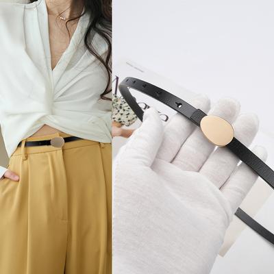 Simple and Versatile Women's Thin Belt Genuine Leather Fashion Ins Decorative Suit Belt with Skirt and Shirt Waist