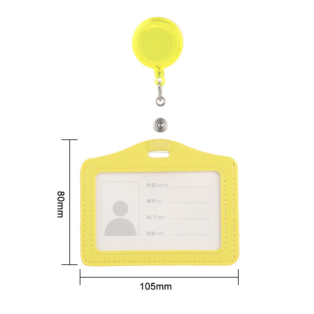 Bank Credit Card Holders Bus ID Identity Cards Case Multicolor Badge with Retractable Reel Work Card Cover PU Leather Cardholder