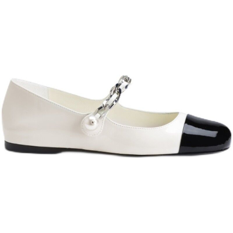 Fashion New Women Flat Shoes with Rhinestone Pearl Buckles Fashionable Mary Jane Versatile and Comfortable Shoes for Women Flat Shoes