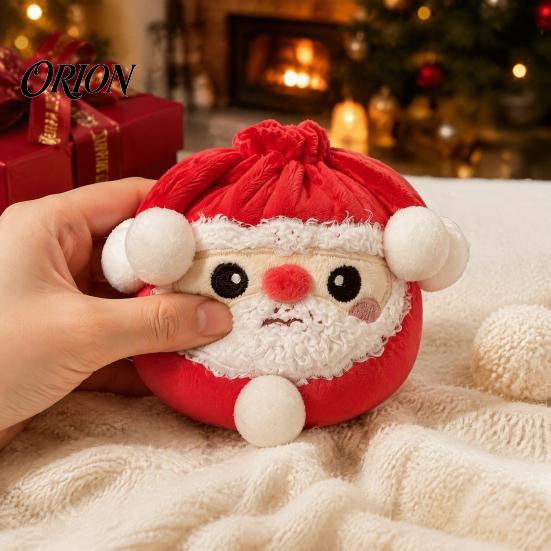 Plush Squeeze Toys Christmas Dumpling Stress Relief Toy, Santa Claus Snowman Reindeer Comfortable Sensory Plushie Steamed Bun Relaxation Toy