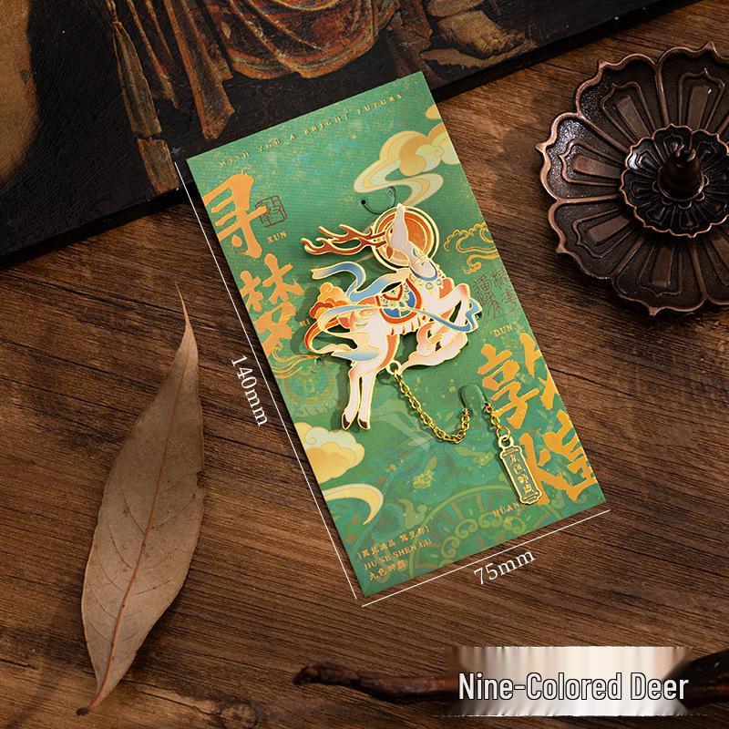 Dunhuang Murals Mogao Grottoes Apsaras Metal Cutout Pendant Bookmark - Classical Chinese Style by Palace Museum