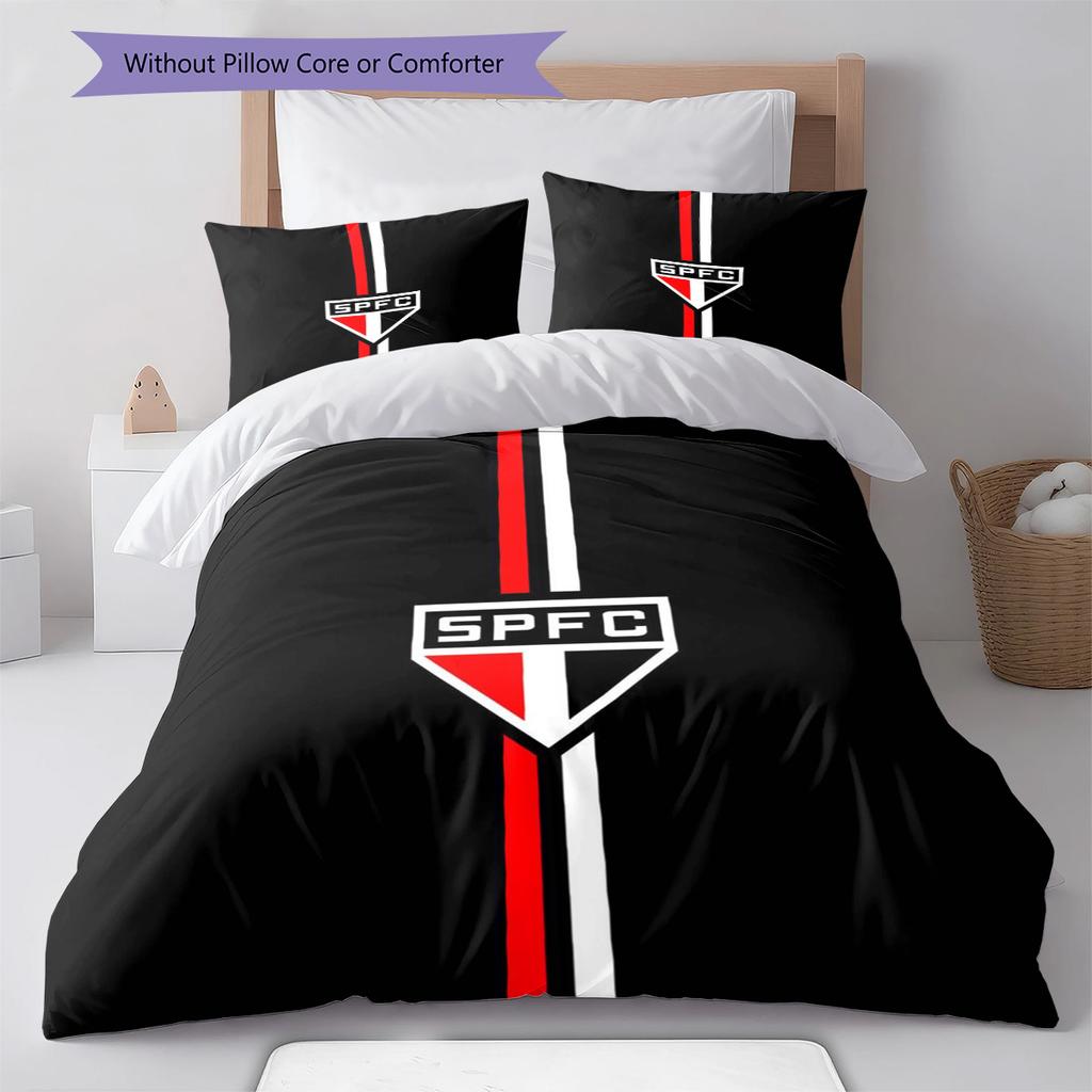 São Paulo Pattern Bedding Set Quilt Cover Pillowcase Home Decor Gift (1 * duvet cover + 2 * pillowcase, without core)