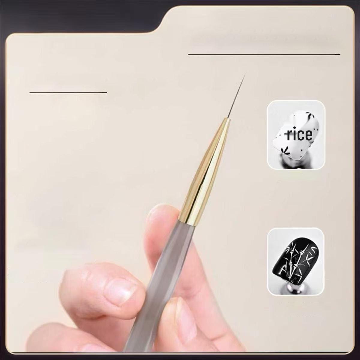 

RS Ultra-Fine Pull-Wire Pen with Gold Copper Tube and Fiber Bristles for Outlining and Blending