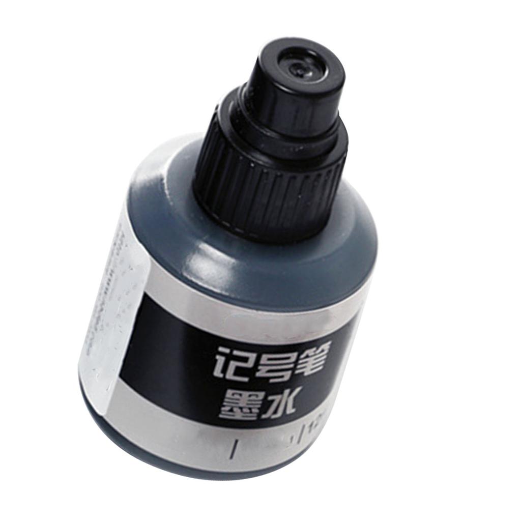 Marker Ink Waterproof Fade Resistant Quick Refilling Oil Marker Refill Ink with Drop Dispensing System 12ml Black