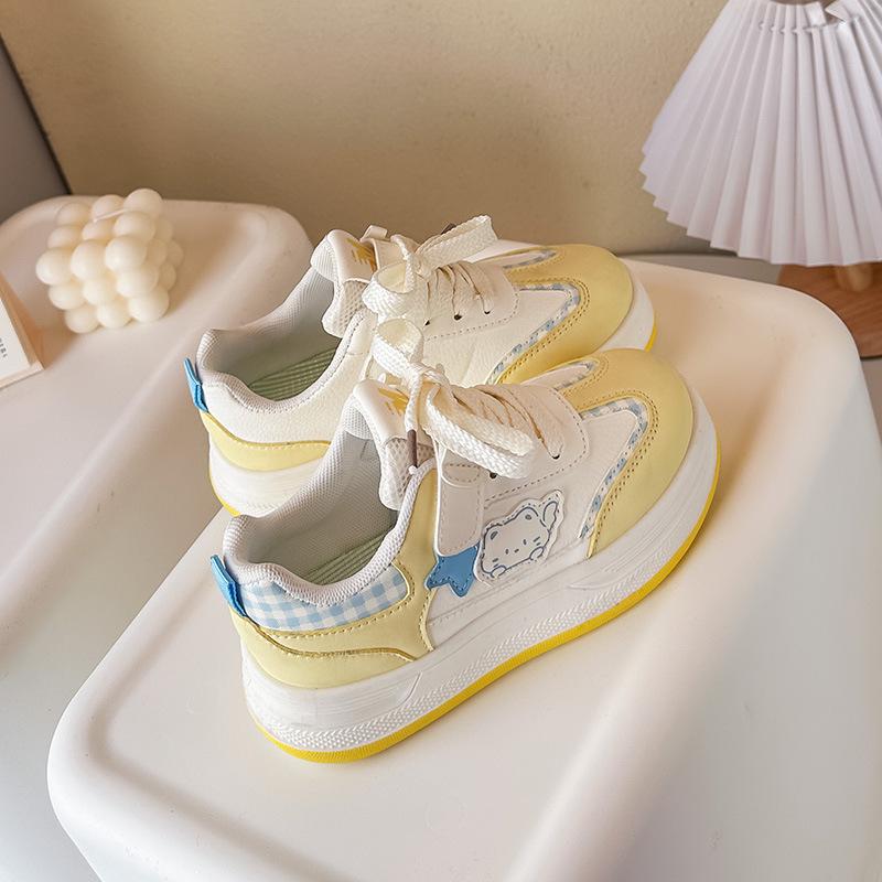 Korean Style Women's White Thick-Soled Shoes - 2026 Trendy Lightweight Sportswear