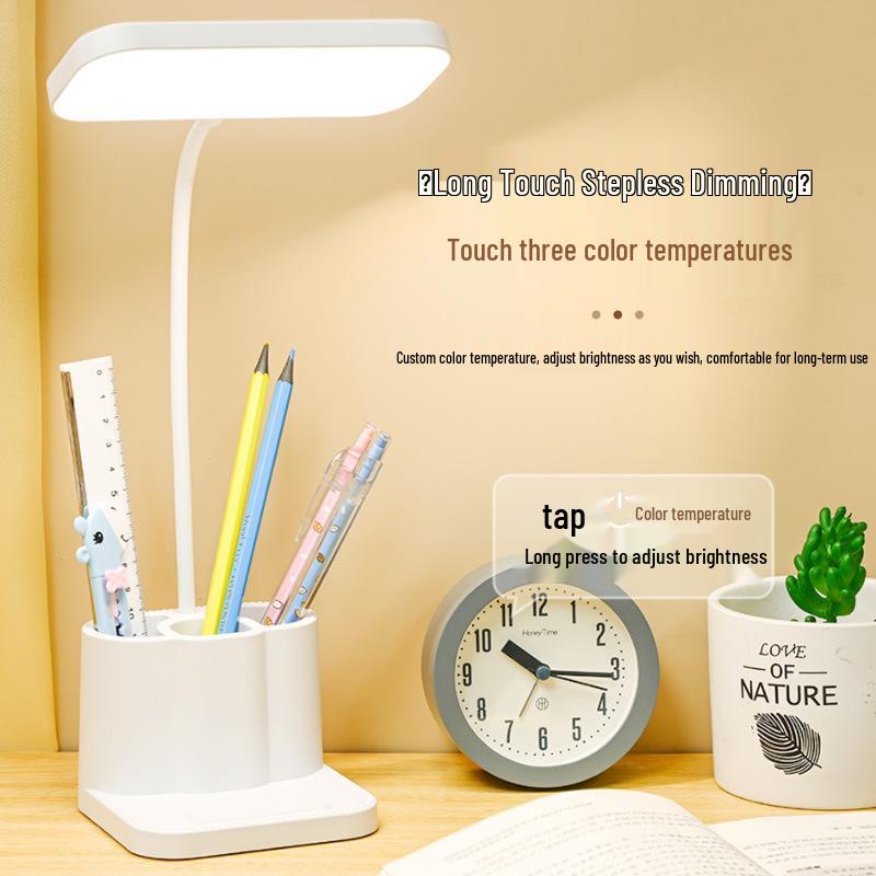 Dual-Use LED Desk Lamp with Eye Protection, Long Battery Life, Large Capacity, Night Light, Anti-Blue Light, Ideal for Students.