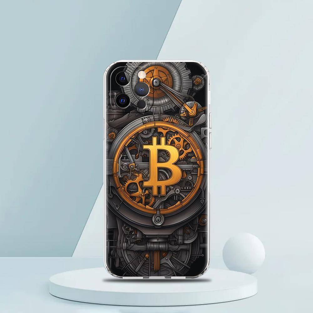 

Bitcoin Soft TPU Transparent Phone Case Cover for iPhone 16 15 14 13 12 11 Pro Max XR 8 7 Plus XS Max Shell Fundas Capas Bags iPhone 11