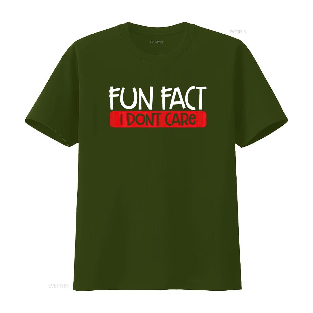 Fun Fact I Dont Care Funny Sarcastic Quote Sarcasm Womens T Shirt Black 3X Large vintage Washed streetwear fashion Casual homme