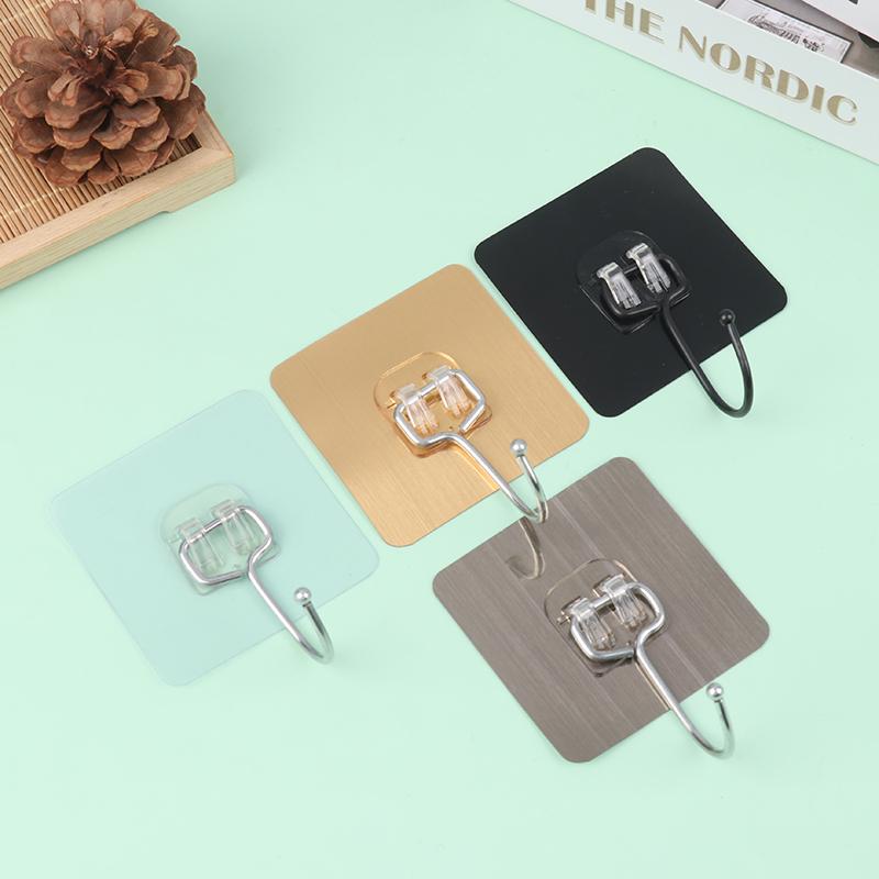 10Pcs Large Hooks Heavy Duty Waterproof Adhesive Wall Hooks Nail-Free Waterproof Wall Hooks For Kitchen Bathroom