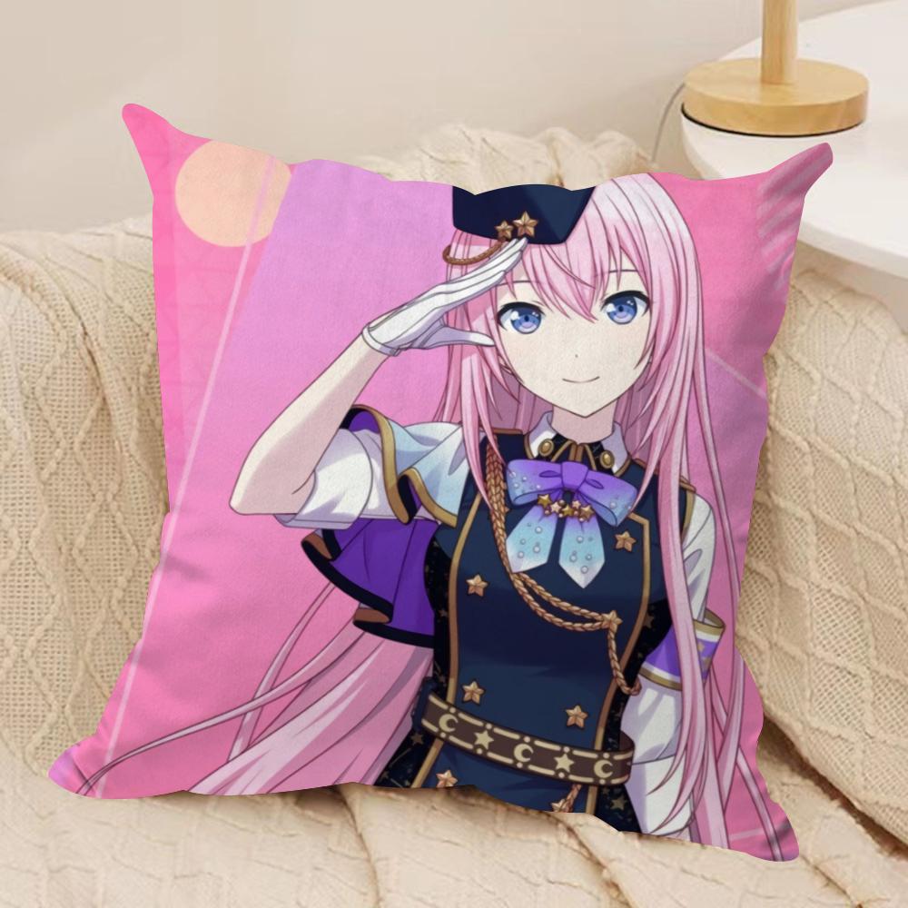 Project Sekai Anime Young Cushion Cover Soft Plush Fabric Double-Sided Printed Sofa Cushion Cover for All Seasons HomeDecor Gift
