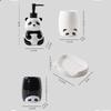 4pcs Creative Panda Ceramic Lotion Bottle Soap Dish Mouthwash Cup Ceramic Cartoon Bathroom Kit Modern Bathroom Accessories