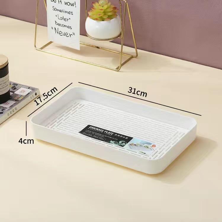 Double-Layer Plastic Draining Tray: Durable Household Tea, Bowl & Chopstick Storage Rack