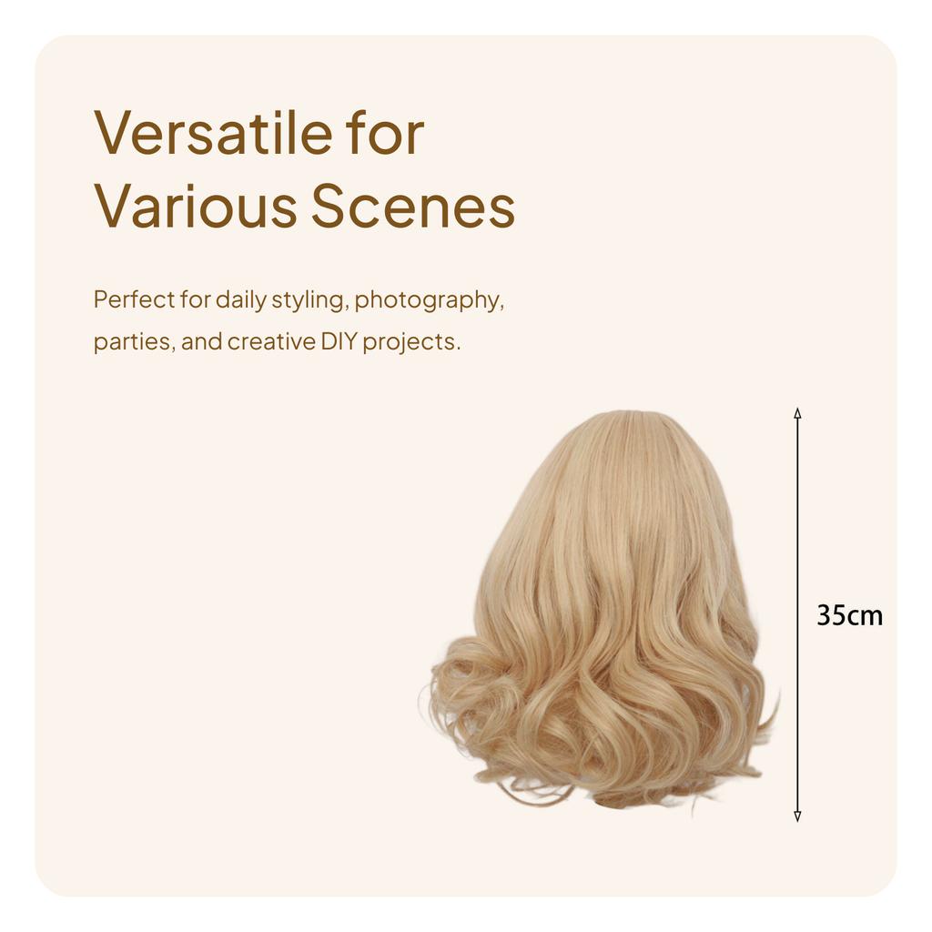 BJD Doll Hair Wig, Wig Long, Fashion Replacement Accessories Curly DIY Crafts