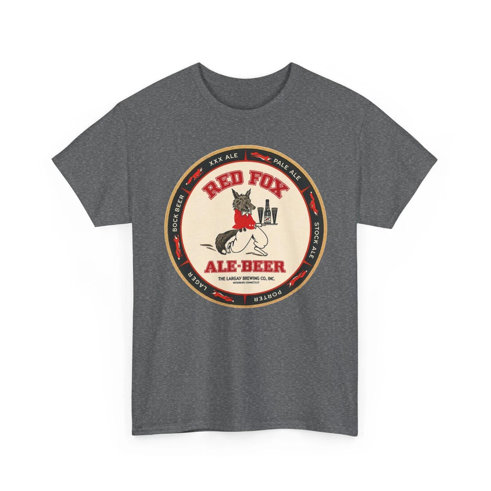 Red Fox Beer Ale Porter Largay Brewing Co. Waterbury CT Retro Breweriana T-Sirt S