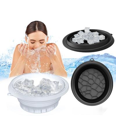 1pc Face Bowl For Ice Quick Cooling Foldable Silicone Wash Basin With Built-in Ice Tray Portable Washing Basin Spa Tool