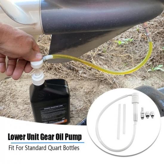 Lower Unit Gear Oil Pump for Standard Quart Bottles w/ 3/8" 10mm 8mm Adapters