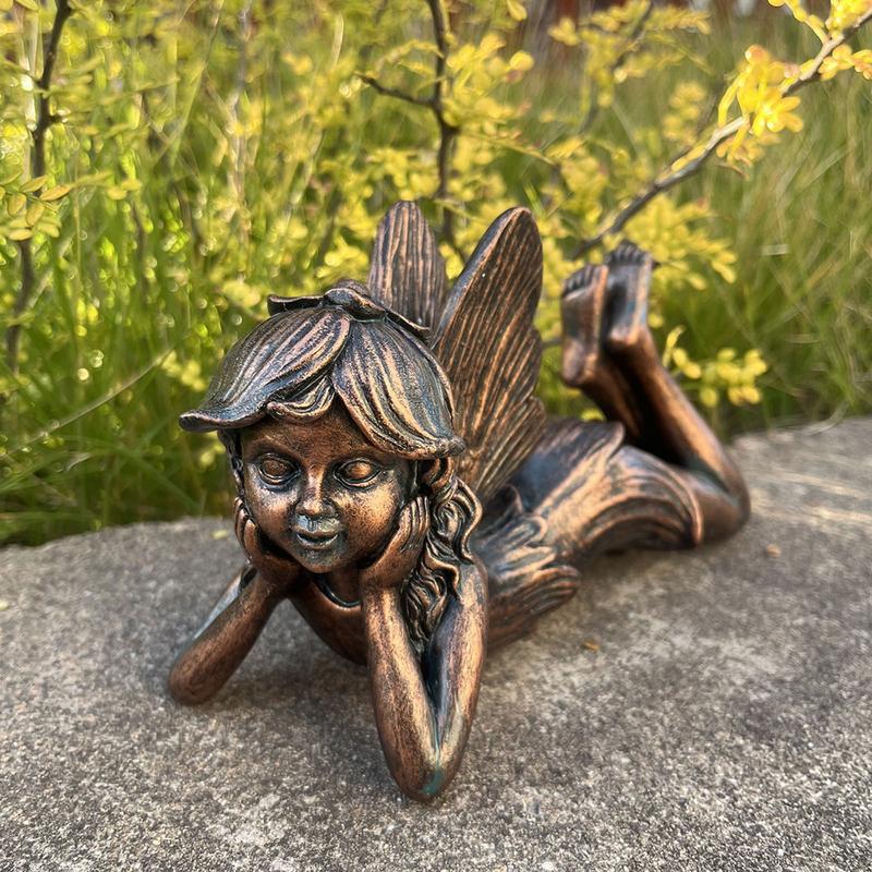 Figurky do pohádkové zahrady Odolné zahradní sochy Andělské figurky Zahradní dekorace Nádherné romantické zahradní miniatury Pro