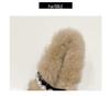 Women's Chunky Heel Suede Pointed Toe Low-Cut Furry Cotton Shoes for Autumn/Winter