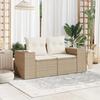 VidaXL Canapé de jardin avec coussins 2 places beige résine tressée 366081