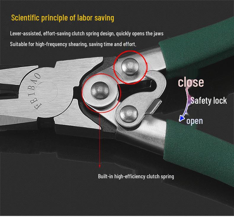 Labor-Saving Steel Wire Cutters: Multi-Functional, Angled, 6" & 8" Lineman's Pliers, Industrial Grade Electrician's Diagonal Cutting Pliers