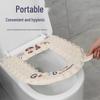 Waterproof EVA Washable Universal Toilet Seat Cover, All-Season Adhesive Thickened Pad.
