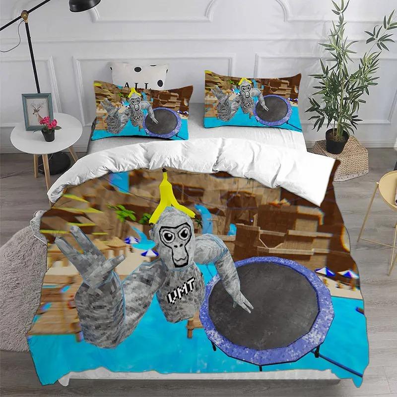

3D Print Gorilla Tag Bedding Set Soft Comforter Cover With 1/2pcs Pillow Shams For Kids Adults Microfiber Quilt Cover 135x200cm