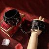 Adjustable PU Leather Heart Handcuffs Ankle Cuff Bracelet - Women BDSM Cosplay Fetish Adult Game Couples Sexy Toys Accessories