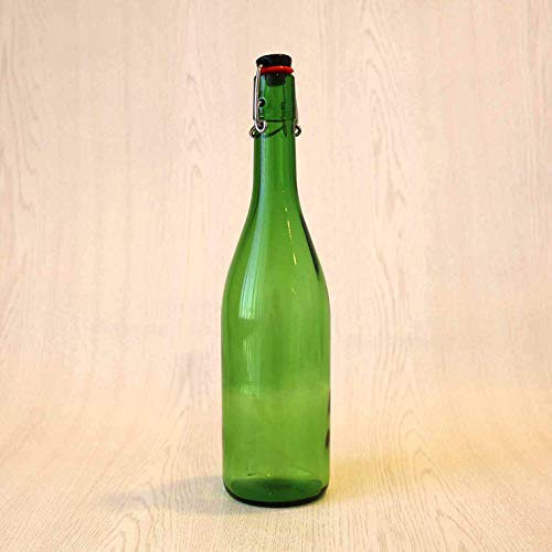 Aderia Swing Stopper Bottles, 720ml Green, Set of 3 [Glass Bottles with Airtight Caps], Made In Japan, MC-408