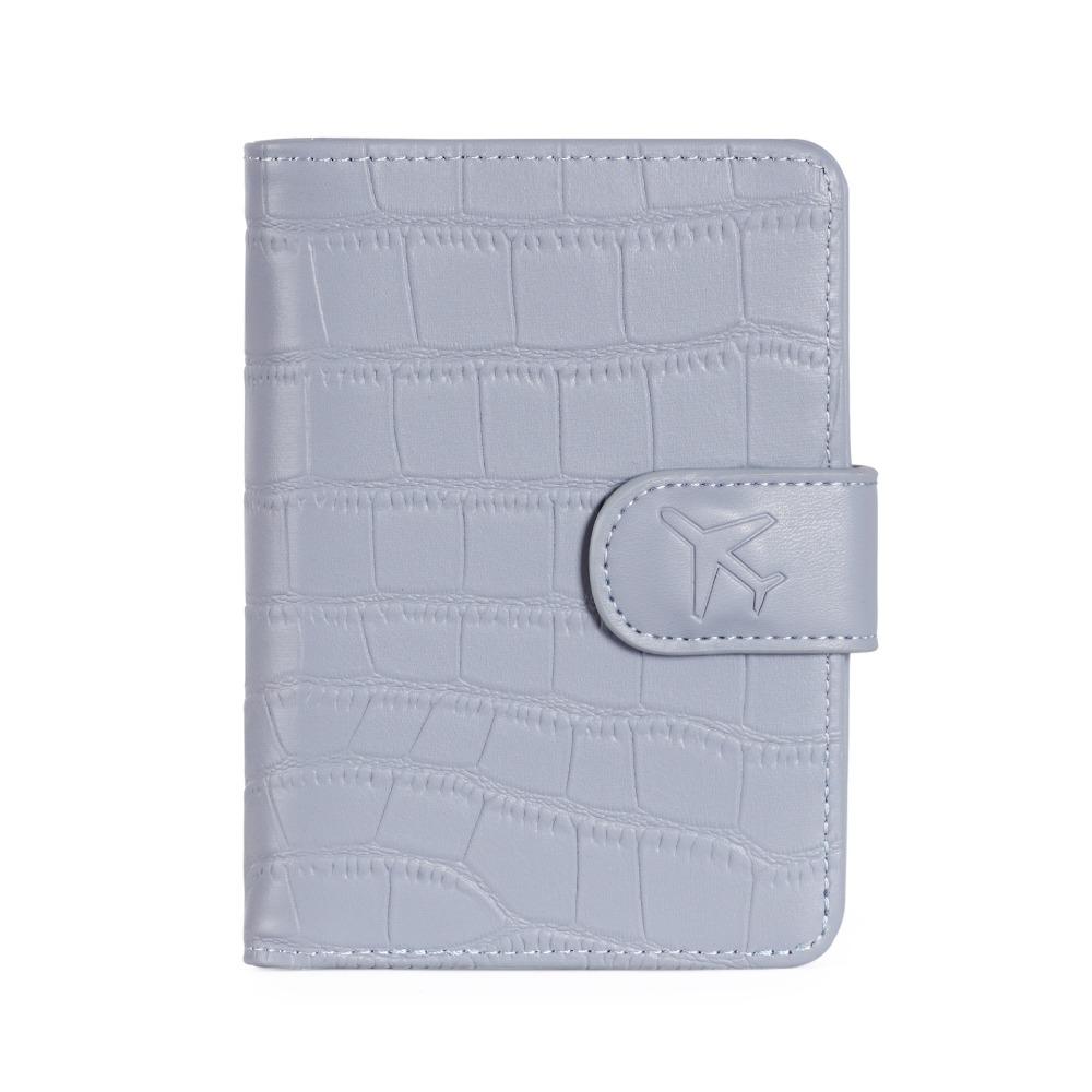 

Multifunctional Passband Holder RFID Anti-theft Passport Clip Creative PU Passport Bag Men світло-синій колір