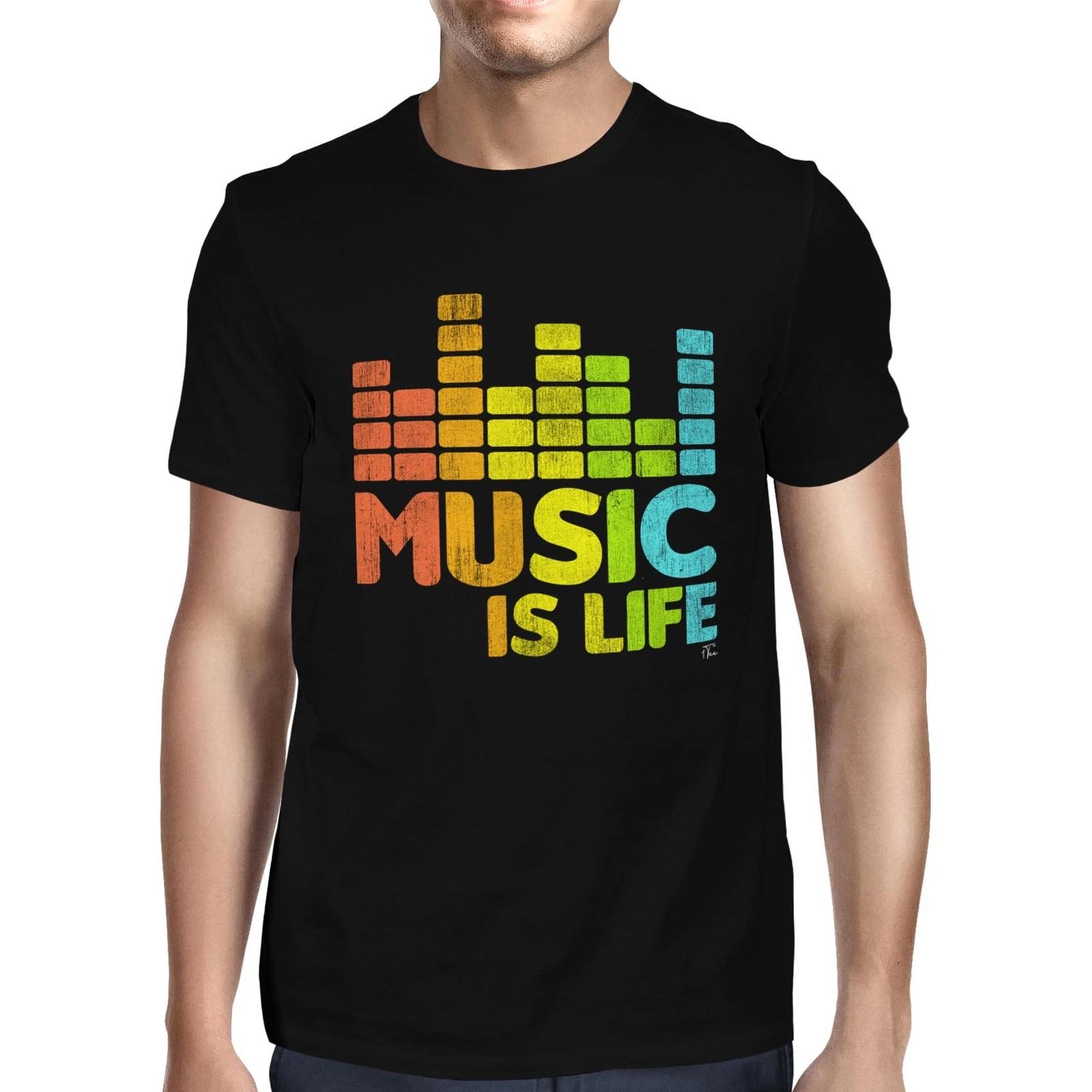 1Tee Mens Music Is Life Rainbow T-Shirt XL