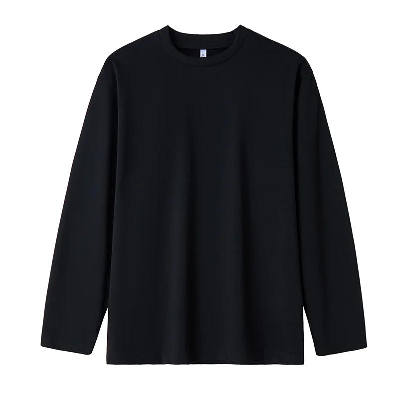 100% Cotton Multi Colors Men's Long-sleeved T-shirt Women Casual Loose T Shirts Basic Style Bottoming Shirt Blouse Tops Tees