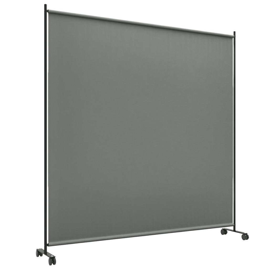 183 X 181cm Portable Privacy Screen, with Wheels - Dark Grey