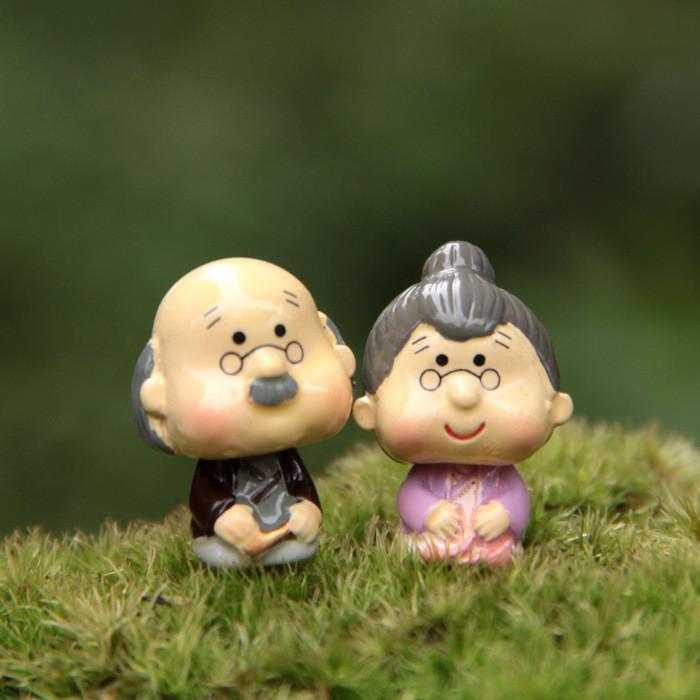 Cartoon Grandpa Cute Grandma Mini Model Ornament For Decoration Gardening