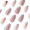 Nail Patch Finished French Red Edge Christmas Geometric Nail Patch Nail Patch Finished Removable Nail Patch