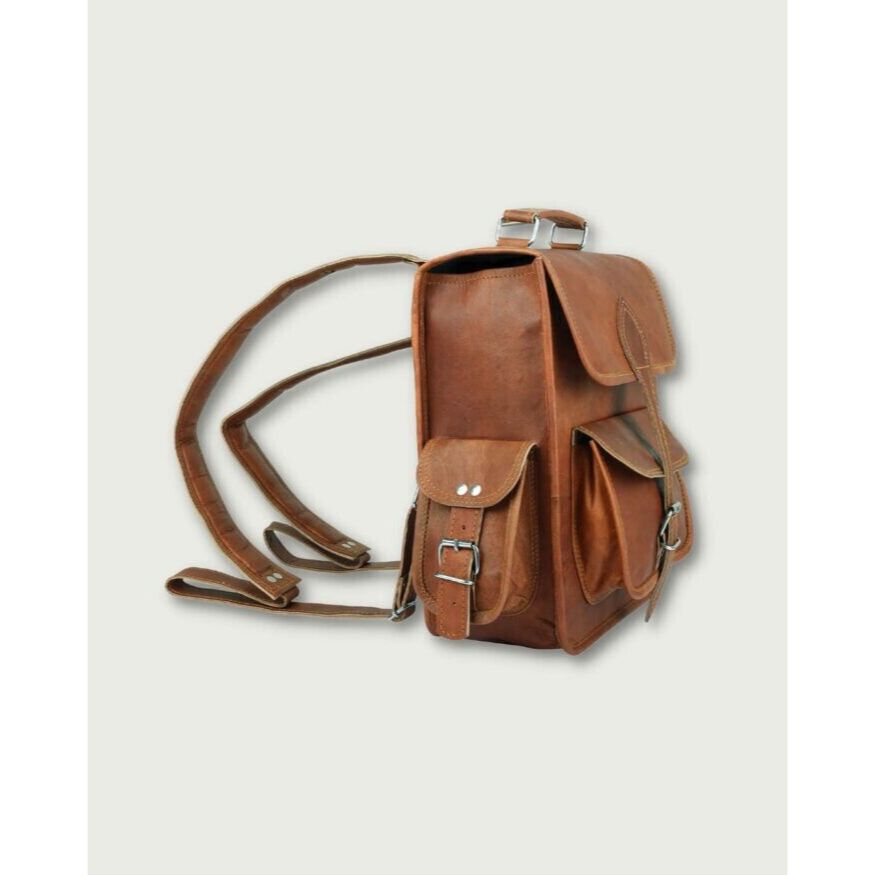 16-дюймовый новый кожаный рюкзак большого размера — фото 2