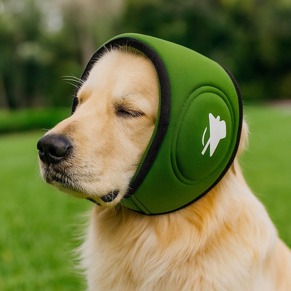 

Noise Reduction Dog Calming Earmuff Breathable Adjustable Ear Protector Splash-proof Stress Relief Dog Ear Cover S зелений