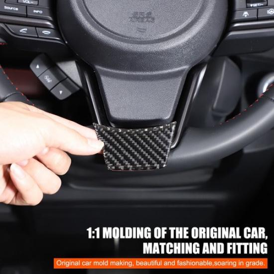 Soft Carbon Fiber Steering Wheel Trim Sticker + For Subaru Forester SK -2024