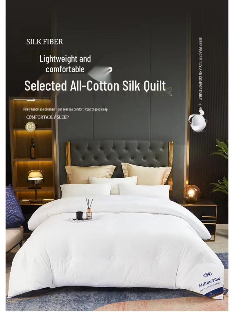 Hilton Hotel Silk Quilt for All Seasons – Double Student Dormitory Cotton Gift Quilt