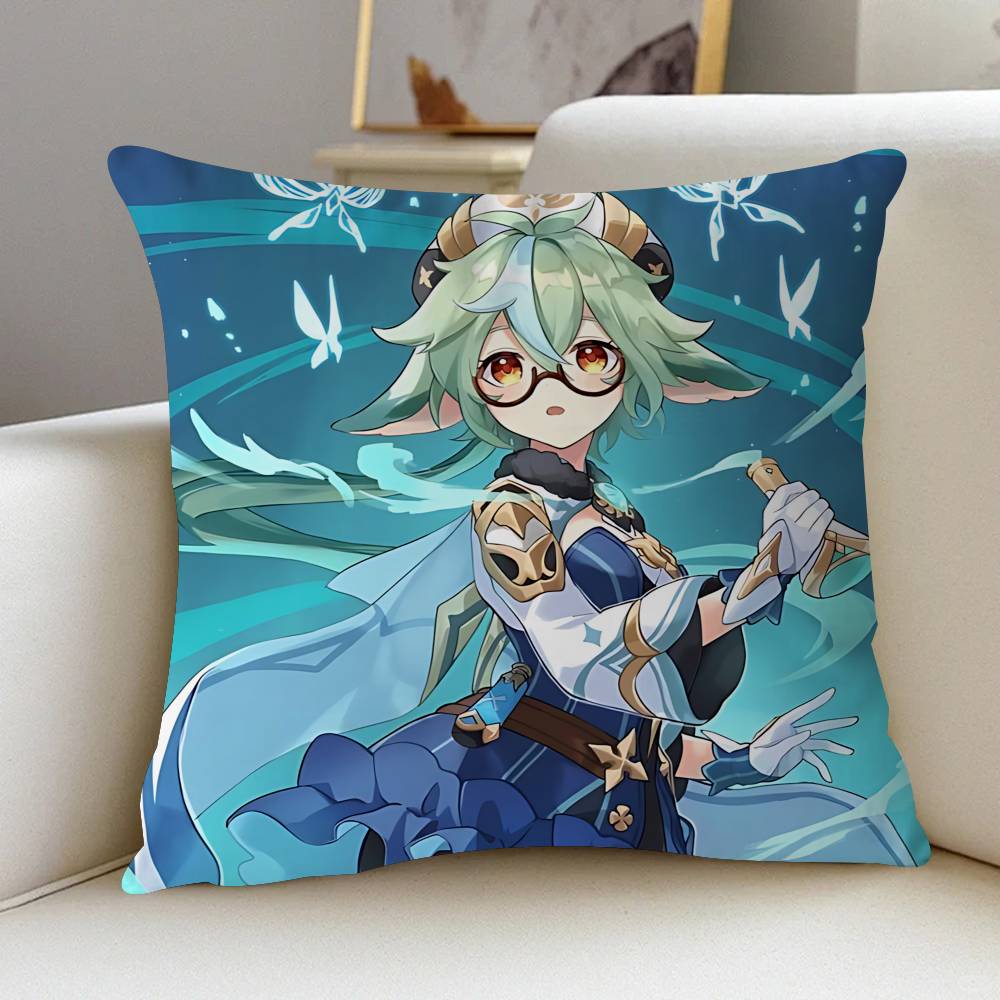 

S-Sucrose Pillow Covers Cartoon Sofa Decorative Home Double-sided Printing Short Plush Cute Cushion Cover 12x12Inch