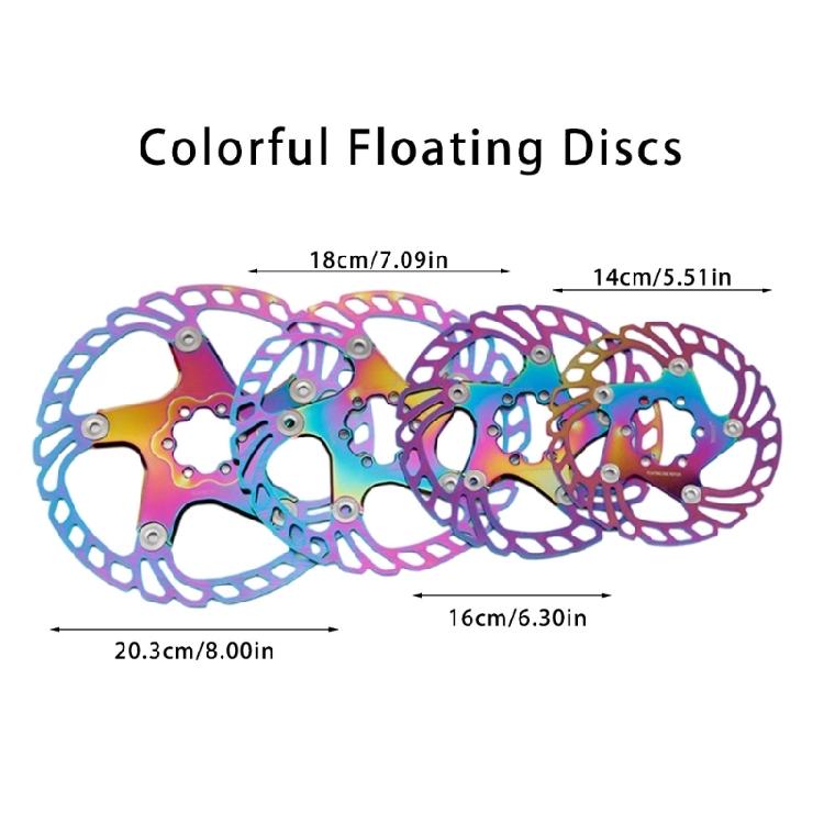 Bicycles Disc Brake Rotors 140/160/180/203mm 6 Hole Disc Brake Rotors Aluminum Alloy Floating Brake Rotors Enduring