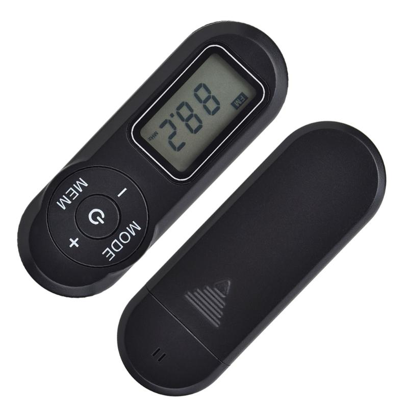 Digital Pocket FM Radio FM:64-108MHz Portable FM Radio Receiver with LCD Display Neck Lanyard 3.5mm Headphone