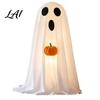 Spooky Seasonal Atmosphere Halloween Ghost Decoration Light-Up White with Pumpkin Indoor Children Party Favors Cute Standing Tabletop for